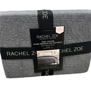 Rachel Zoe Stone Gray Stone Washed Full/Queen Quilt 88”x92” New